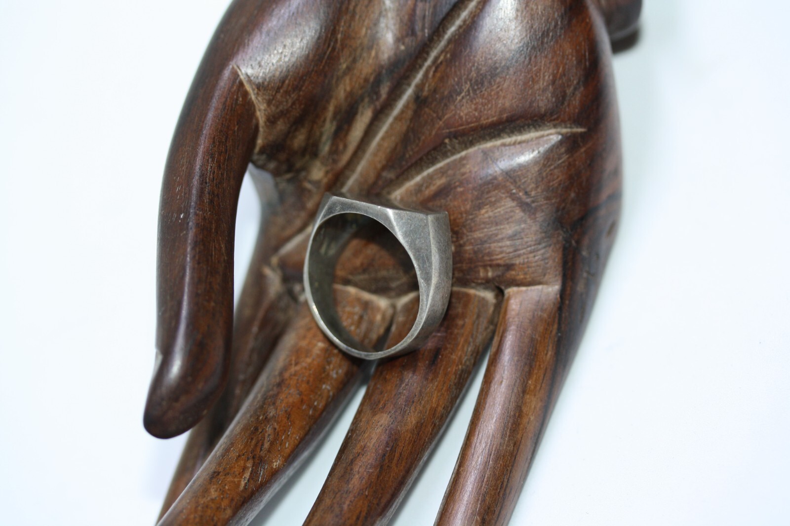 Statement Designer 925 Sterling Silver Curved Fla… - image 3