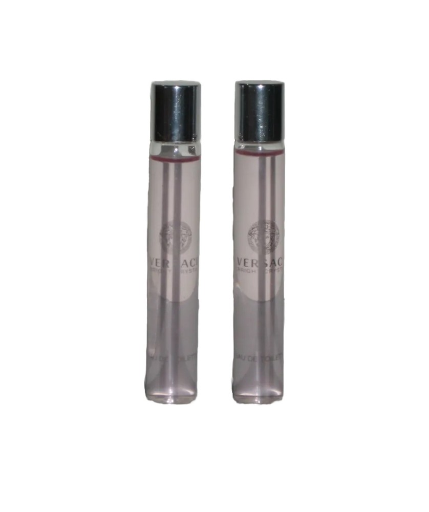 2 Piece x Versace Bright Crystal Eau De Toilette Rollerball Women 0.3 Oz/10 Ml