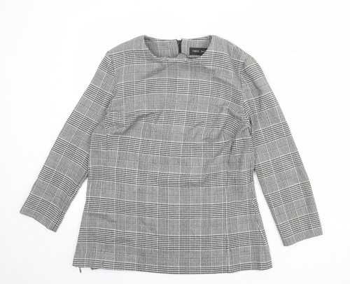 NEXT Womens Grey Plaid Polyester Blend Blouse Size 14 - 第 1/10 張圖片