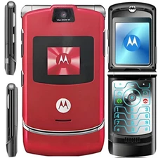 Original Motorola RAZR V3 Unlocked GSM 2G Quad Band Mini-SIM Retro Flip Phone