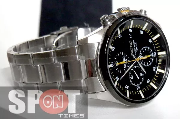 Seiko Chronograph 100m Stainless Steel Men s Watch SNDC85P1 eBay
