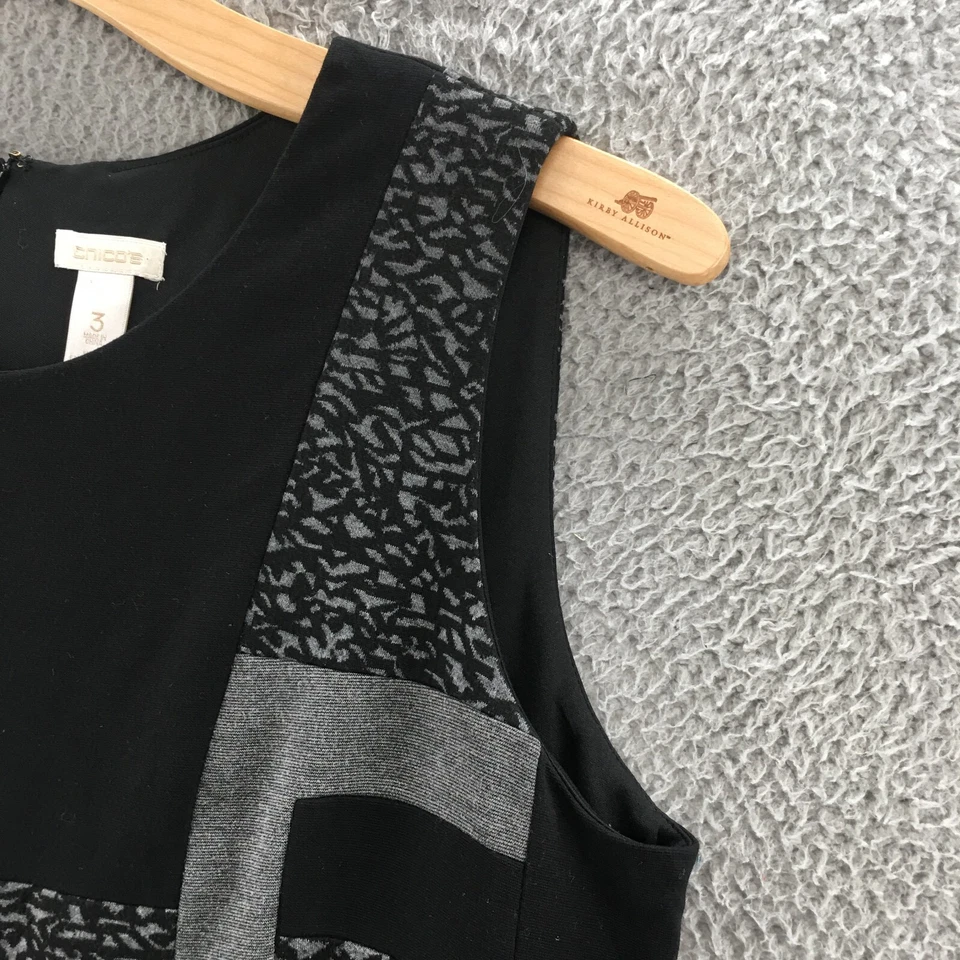 Vestido Vaina Chicos Para Mujer 3 Negro Sin Mangas Cuello Redondo Espalda Cremallera Hasta la Rodilla Foto 4 de 4