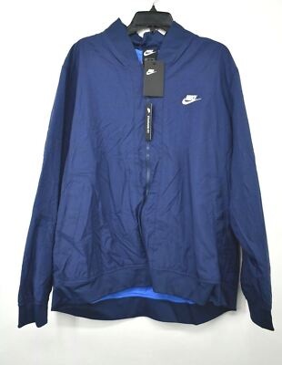 Nike Mens Long Sleeve Front Zip Varsity Collar Windbreaker Bomber