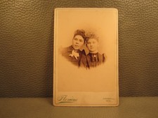 Victorian Antique Cabinet Card Family Photo of Two Sisters, Young Women