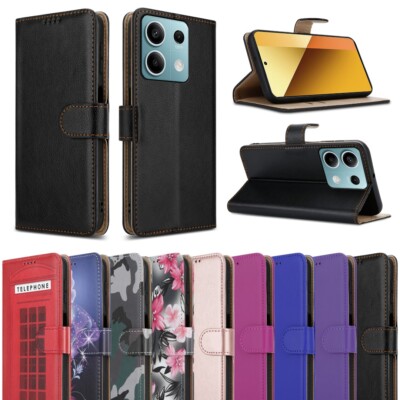 Für Xiaomi Redmi Note 13 5G Hülle, Slim Leder Wallet Flip Ständer Handy Cover