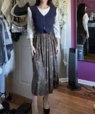 Allison Che Vintage Vest Blouse Maxi Dress