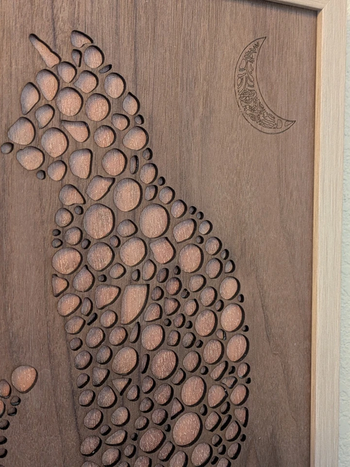 Arte de pared, gatos, día y noche, negro y rojo, arte en madera, 12"x24" Foto 2 de 4