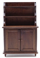  Miniature Dollhouse Hutch Walnut 1:12 Scale New