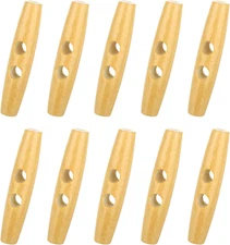 10 Pcs Wood Sewing Toggle Buttons, 80Mm/3.15" 2 Holes Olive Shape Wood Sewing Ho