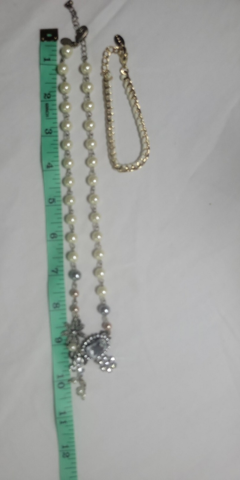 Vintage Aeropostale Faux Pearl Rhinestones and Aldo Signed Bracelet Set#S405 image 6