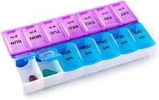 14 Day Night Pills Box Medicine Tablet Dispenser Organizer Weekly Storage Case
