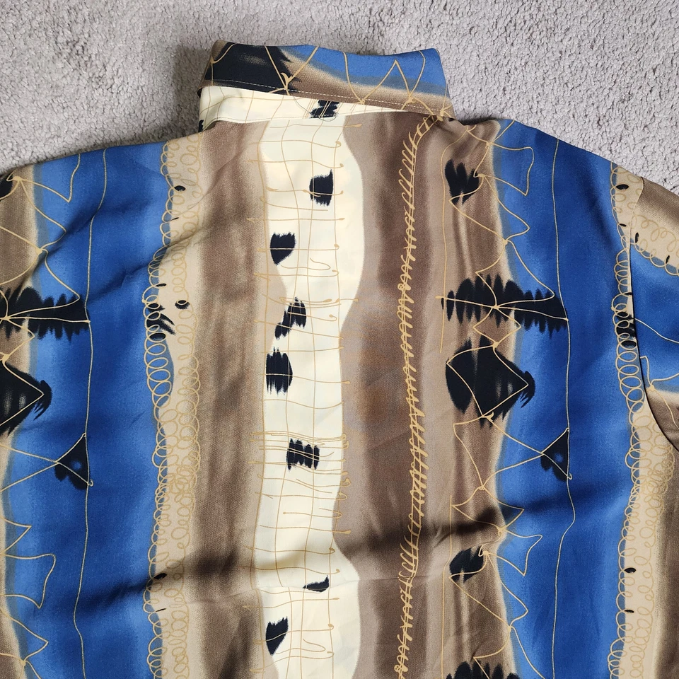 Camisa Polo Alan Stuart Abstracta Colorida Arte Pullover Bandas Para Hombre Grande De Colección Foto 4 de 4