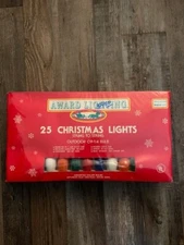 Award Lighting 25 Christmas Lights Outdoor C9-14 bulb each Vintage set of 2 2001
