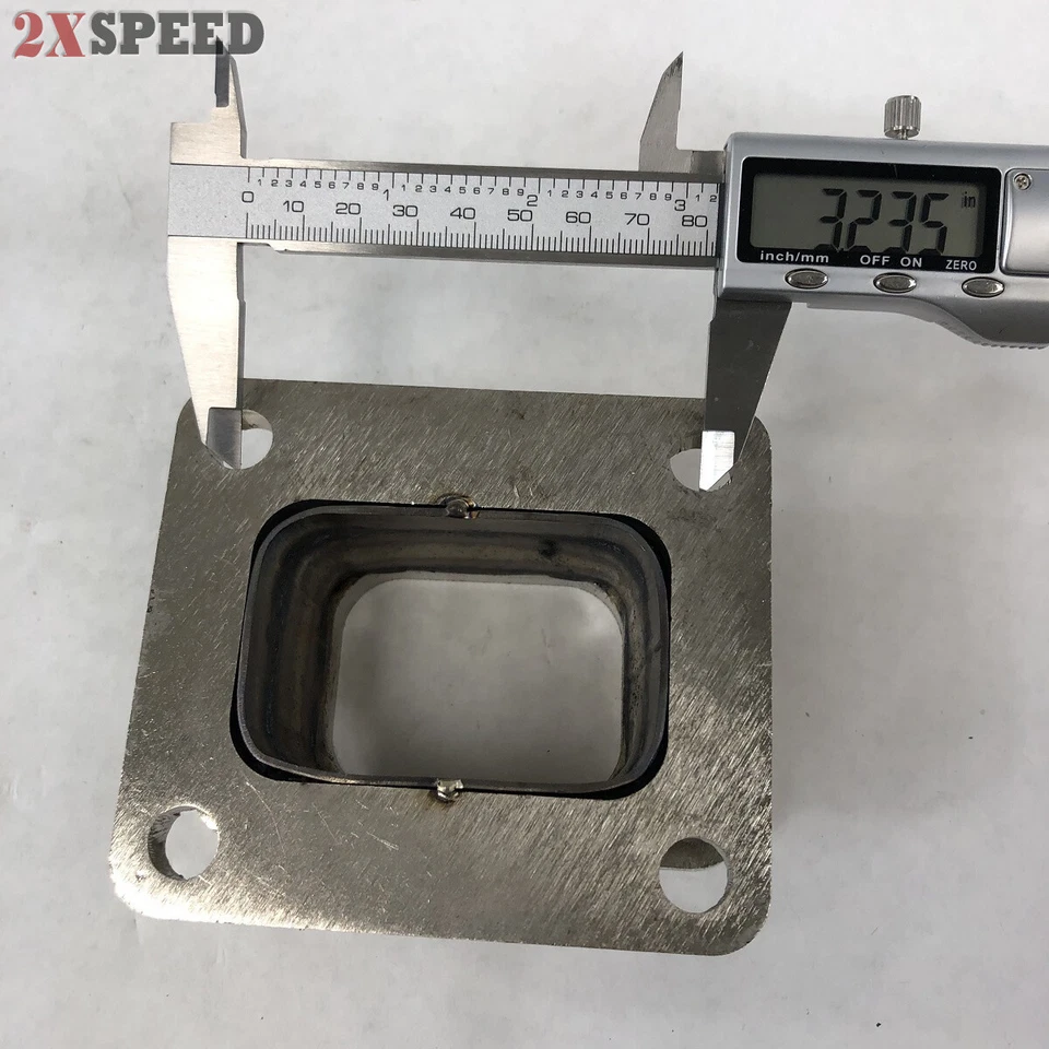 T3 to T4 4-Bolt Turbo Charger Flange Conversion Adapter Kit Straight SS+Gasket - Image 3 of 4