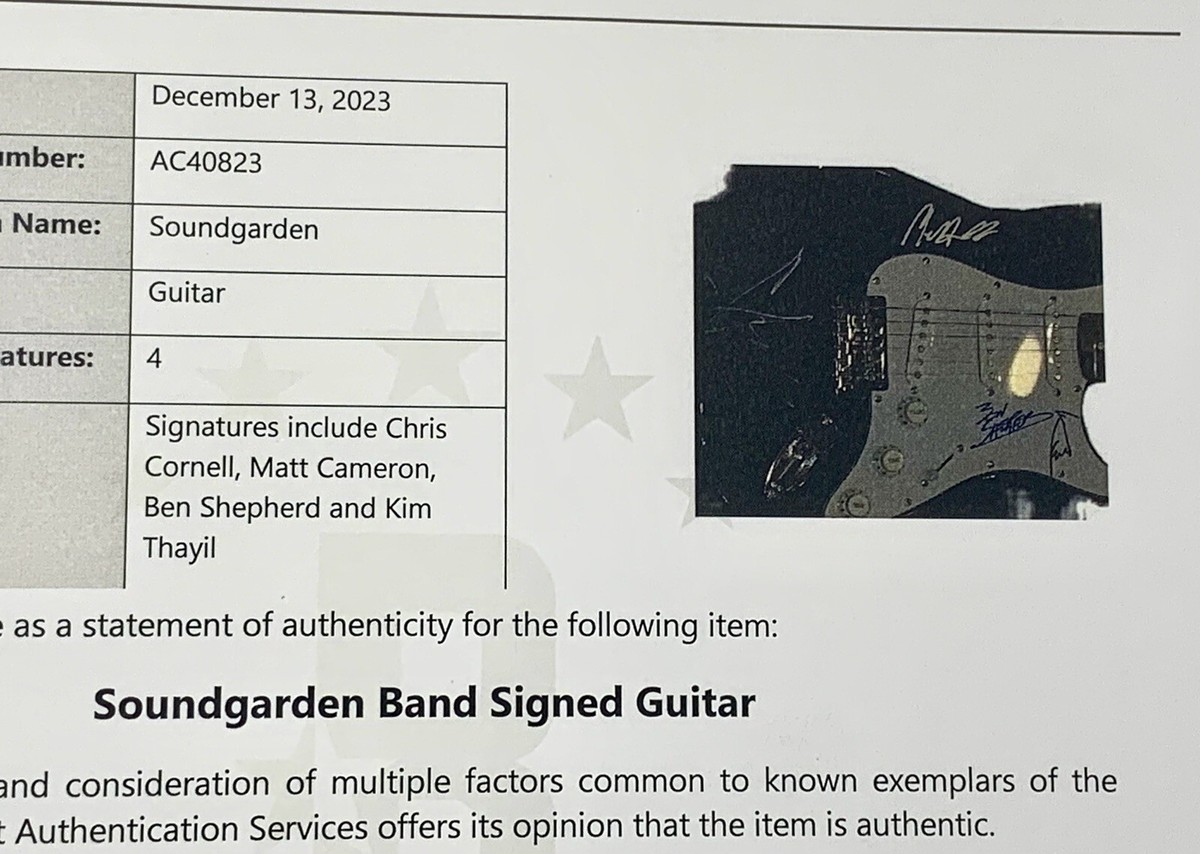 Soundgarden Chris Cornell signed Guitar Fender strat group