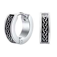 Retro Celtic Knot Earrings for Men Stainless Steel Hoop Huggie Earrings Gifts 