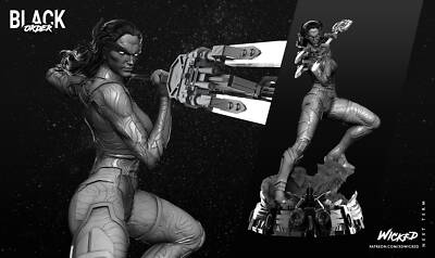 Proxima Midnight, Black Order, 3D Druck,  Statue, Figur, MCU, Marvel, UNBEMALT