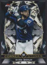 2018 TOPPS FINEST CORNER STONES RYAN BRAUN MILWAUKEE BREWERS #FC-RB INSERT