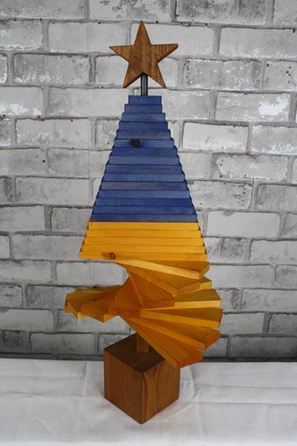 Infinity Eco Ukraine Wooden Decorative Christmas Tree Handmade 60cm tall - Picture 12 of 16