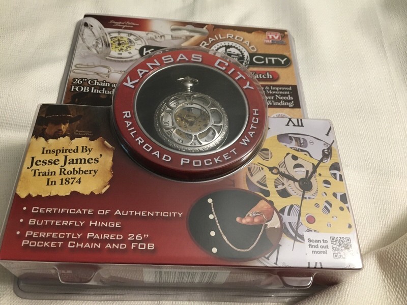 KANSAS CITY RAILROAD POCKET WATCH,Inspired by Jesse James’ Train Robbery In 1874