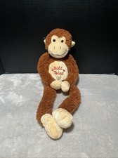 Dan Dee Hanging Monkey Plush Wild Thing Hands Feet Hook  Loop Brown Ape Chimp