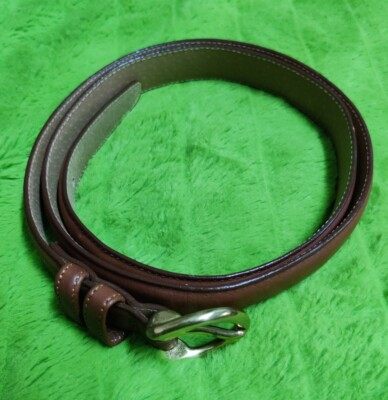 #ad Lands#x27; End Direct Merchants Tan Brown Women#x27;s Belt Size 36 Solid Brass 1992 $18.00