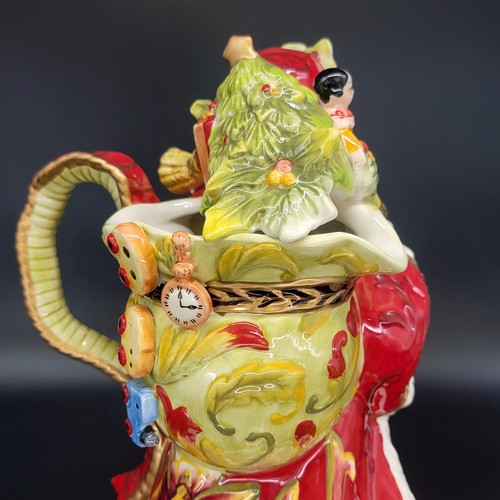 HTF Santa Claus Damask Holiday Pitcher Fitz and Floyd w/ Original Box 11.5"T - Picture 10 of 17