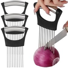 3 Pcs Onion Slicer Holder, All purpose Food 9.5CM*14.2CM, Black