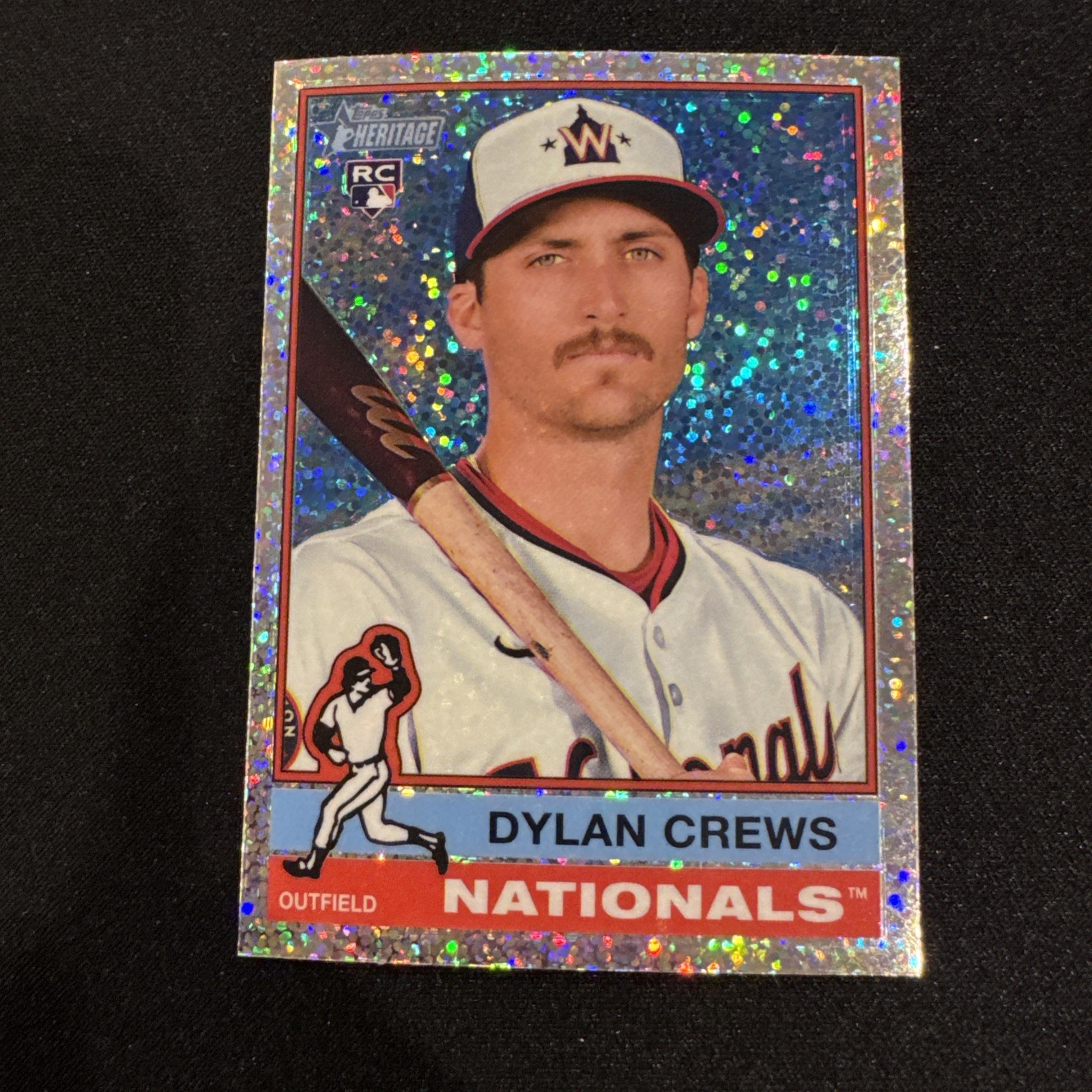 2025 Topps Heritage - Dylan Crews #247 Chrome Silver Sparkle Refractor (RC)