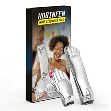 Funny Nail Clippers Set - Gag Gifts for Men, White Elephant Gifts for Silver