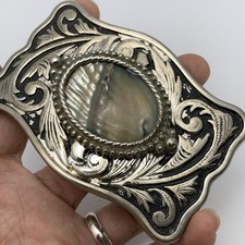 Mother of Pearl Emblem Belt Buckle