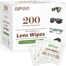 200 Count Lens Wipes for Eyeglasses Pre-Moistened Streak Free