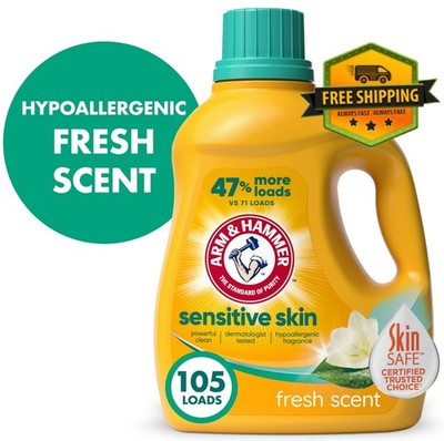 ARM & HAMMER Fresh Scent Liquid Laundry Detergent Sensitive Skin 105oz 105Loads