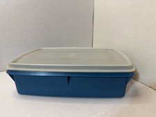 Vintage Tupperware Tuppercraft 767-1 STOW-N-GO ORGANIZER 3 pc Blue GUC PS