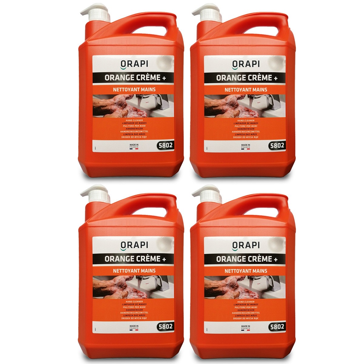 Savon mains 5L avec microbilles contre graisse incrustée crème nettoyante 20L mains sèches