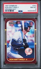 1987 DONRUSS OPENING DAY #241 DON MATTINGLY PSA 8