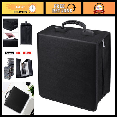 CD/DVD Storage Binder 400 Capacity - Wallet Case Holder Album Box - White/Black