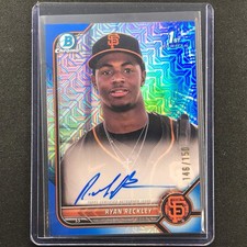 2022 Bowman Chrome Ryan Reckley 1st Bowman Prospect Auto Blue Hta Choice 146/150