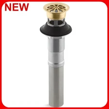 Kohler K-7129-A-2MB Bathroom Sink Grid Drain With Overflow, Brushed Brass   r2