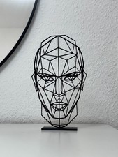 Line Art Skulptur Gesicht | Deko Figur modern | Kunstobjekt schwarz - 3D Druck
