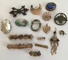 Antique Victorian Art Deco Vtg Jewelry Lot Gold Filled Some Broken Parts Repair