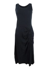 DKNY Women's Draped Midi Tank Dress (S, Black)