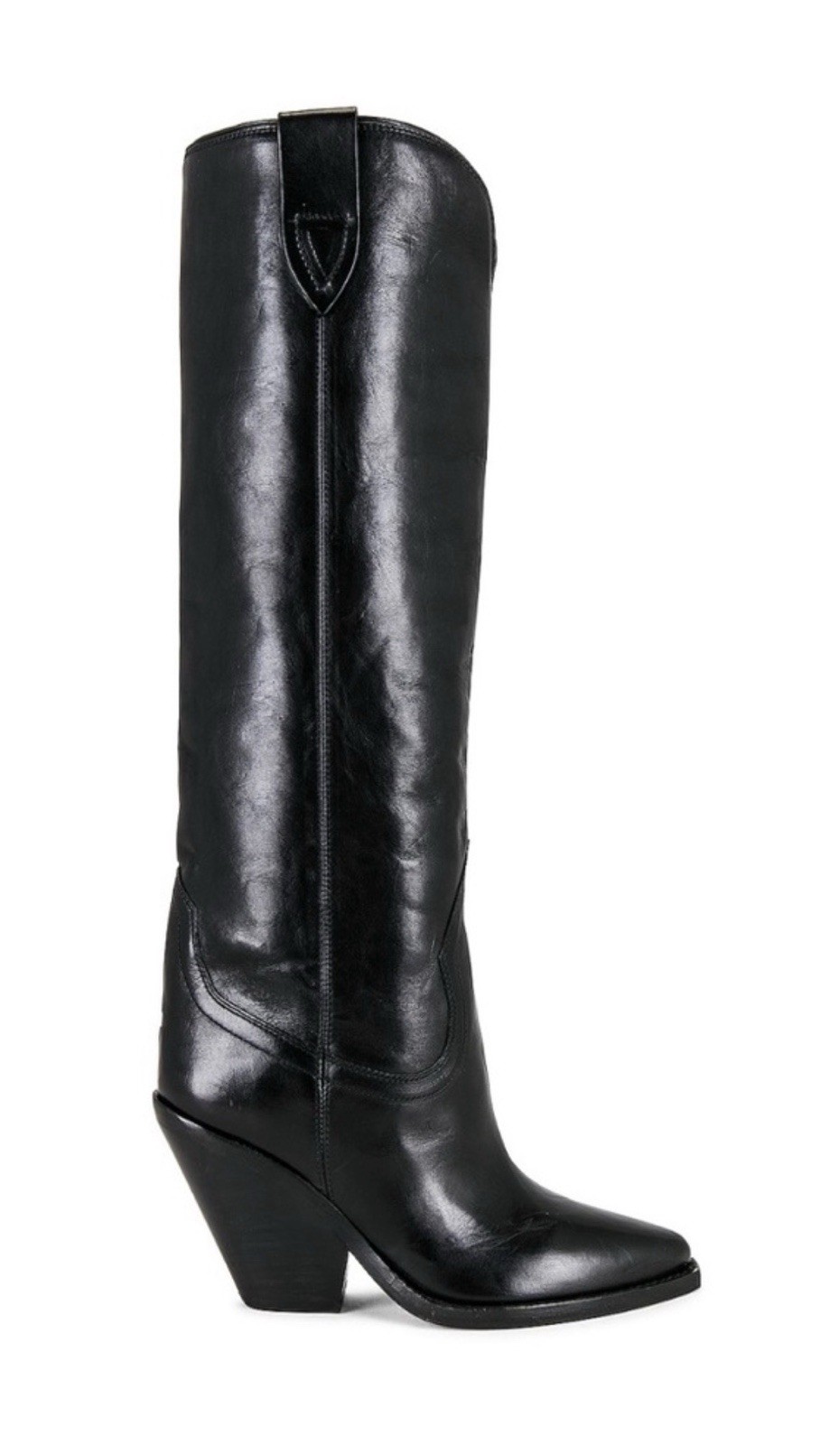 Isabel Marant Black Leather Lomero knee high boots New 38 US Women Size 6.5 - 7