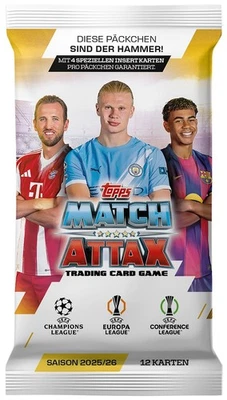 Topps MATCH ATTAX 25/26 Champions League 2025/2026 - 1 x Booster (= 12 Cards)