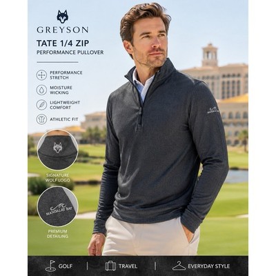 Greyson Tate Quarter Zip Mens XL Gray Herringbone Golf Pullover Mandalay Bay
