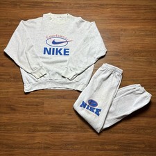 Vintage Nike Sports Gear Sweat Set L Sweatshirt Sweatpants Sportswear USA 80s
