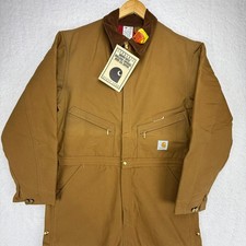 Carhartt Coveralls Red Quilt Lined Mens 46 Tall 996QZT Brown NWT NOS Bibs USA