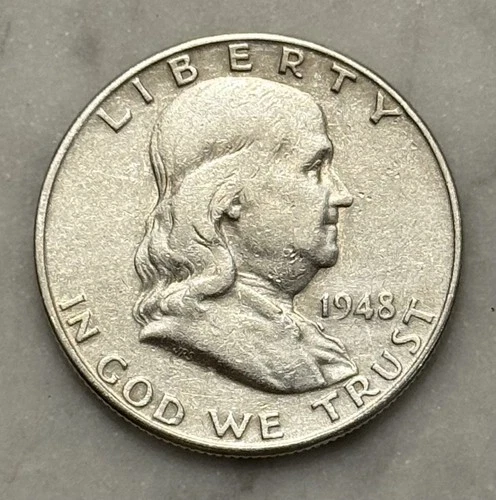 1948-D Franklin Half Dollar - VG - Very Good - 90% Silver