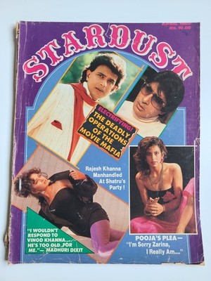 Stardust April 1989 Bollywood Magazine - Amitabh Mithun Pooja Bedi Madhuri