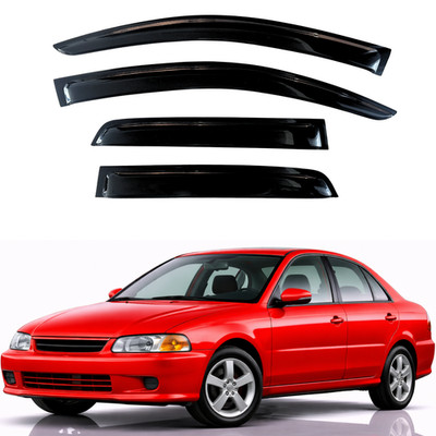 KPY Rain Guards Window Visors 1997-2001 Mitsubishi Mirage, 4 Piece (Out-Channel)